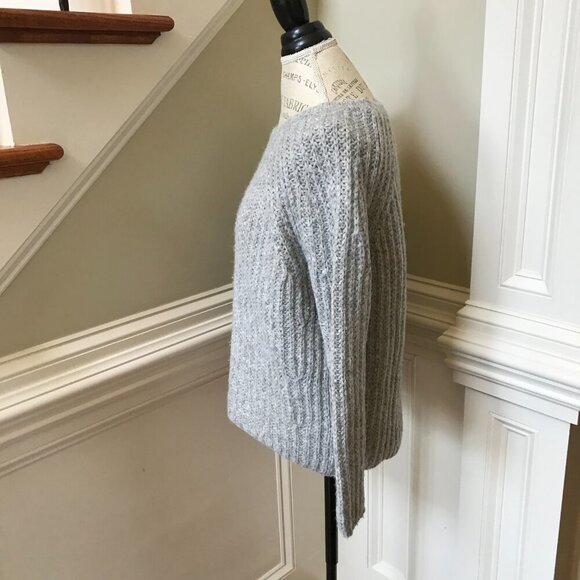 Nili Lotan Crew Neck Sweater Womens XS Gray Alpaca Acrylic Long Sleeve Pullover - Picture 7 of 10